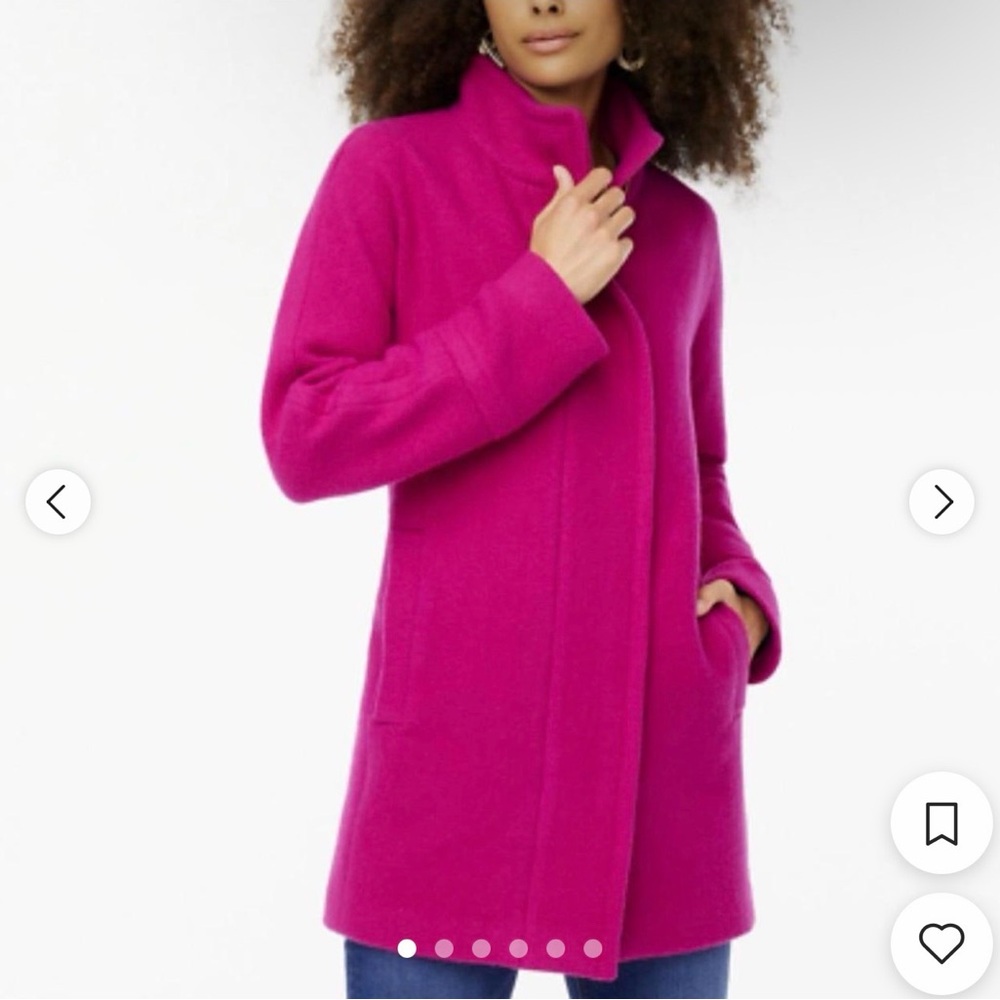 J. Crew Women's Fuchsia Pea Coat